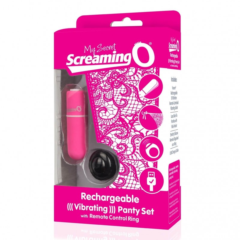 Screaming O Panty Set - akkus, rádiós vibrációs tanga (pink) S-L 65827 termék bemutató kép