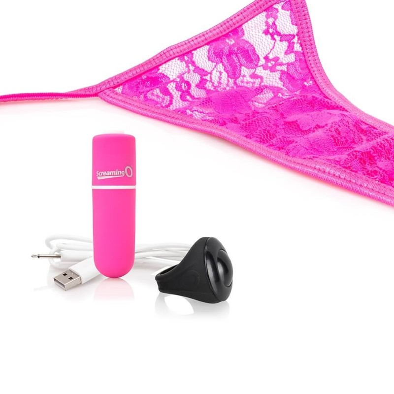 Screaming O Panty Set - akkus, rádiós vibrációs tanga (pink) S-L 65829 termék bemutató kép