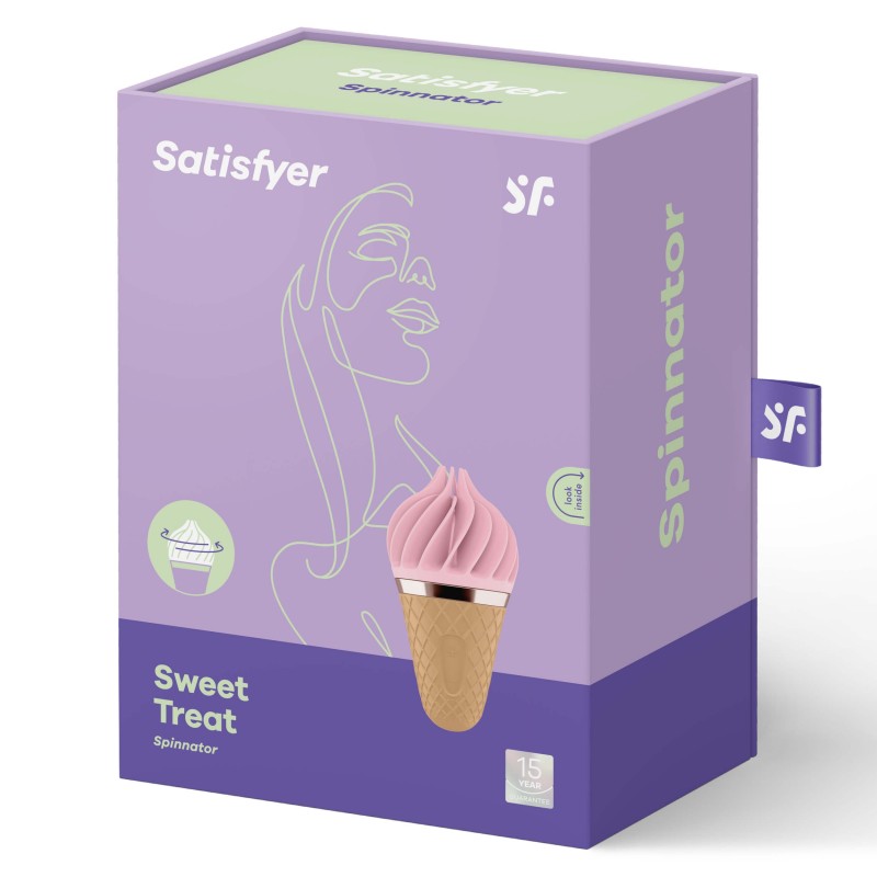Satisfyer Sweet Treat - akkus, forgó csiklóvibrátor (pink-barna) 38582 termék bemutató kép