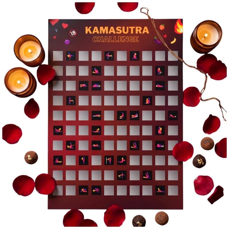 100Moments 100 Kamasutra Challenge - kaparós szexpóz poszter pároknak - A2 171677 termék bemutató kép