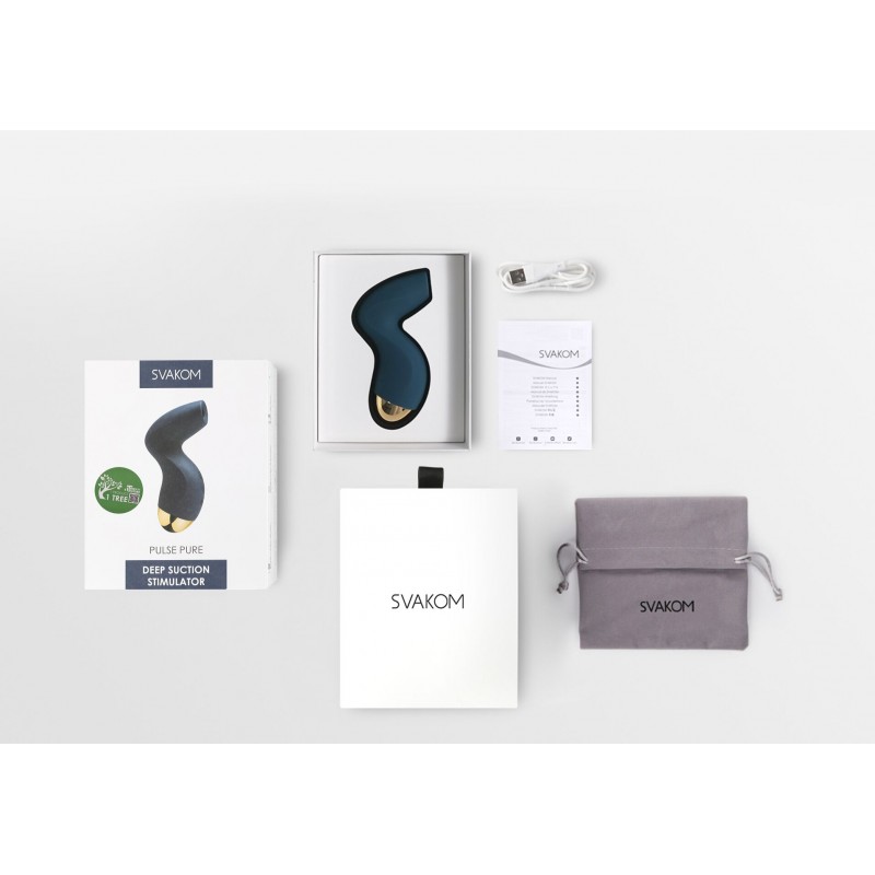 Svakom Pulse Pure - akkus, léghullámos csiklóizgató (kék) 68123 termék bemutató kép