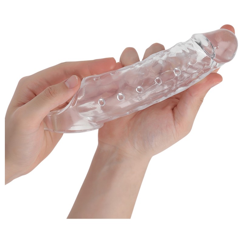 Addicted Toys - péniszköpeny heregyűrűvel - 23cm (átlátszó) 122485 termék bemutató kép