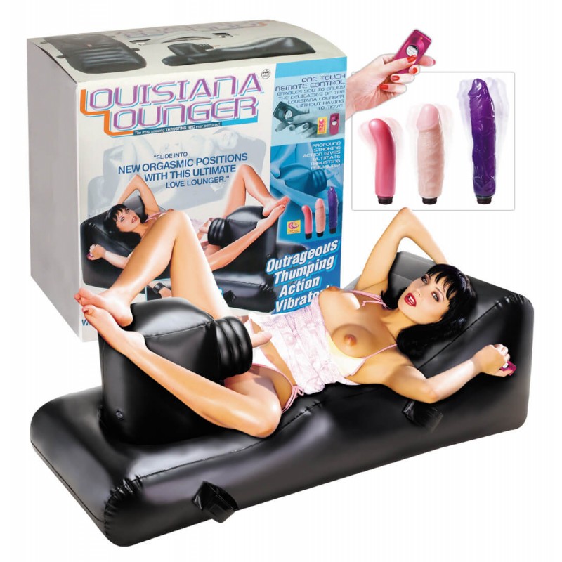 Louisiana Lounger - szexgép beépített vibrátorral (fekete) 37885 termék bemutató kép