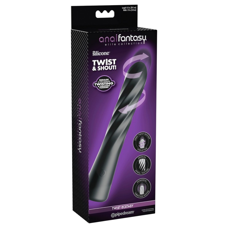 Anal Fantasy Twist Ecstasy - forgó-lökő anál vibrátor (fekete) 148469 termék bemutató kép
