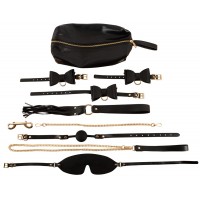 Bad Kitty - bondage szett táskában - 7 részes (fekete-arany) 75639 termék bemutató kép