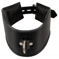 Bad Kitty - bőrhatású nyakörv karikával (fekete) 74695 termék bemutató kép