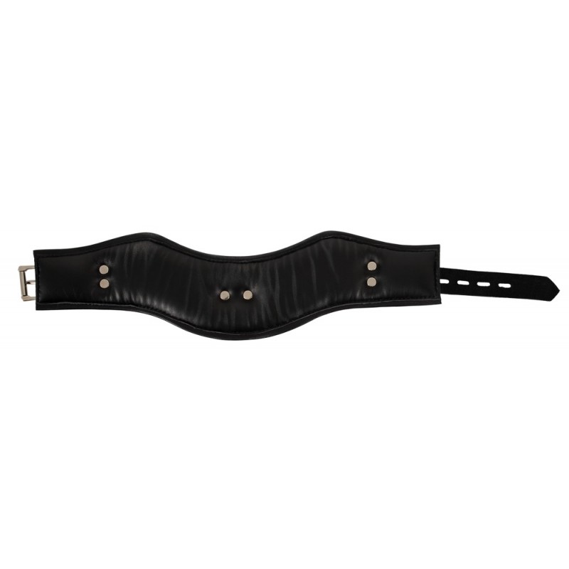 Bad Kitty - bőrhatású nyakörv karikával (fekete) 74698 termék bemutató kép