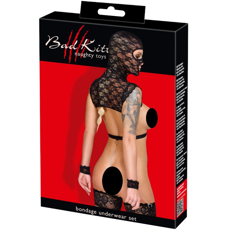 Bad Kitty - csipke BDSM szett (fekete) 116232 termék bemutató kép