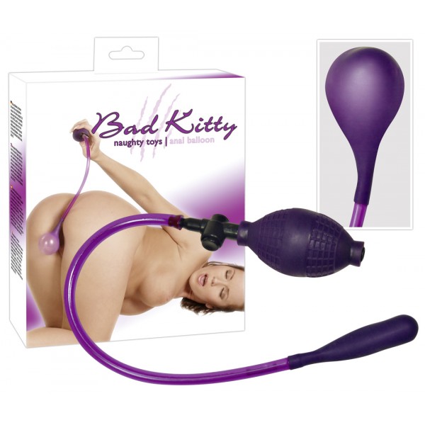 Bad Kitty - latex, pumpálható análtágító (lila)