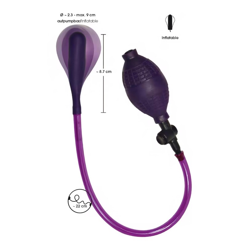 Bad Kitty - latex, pumpálható análtágító (lila) 106727 termék bemutató kép