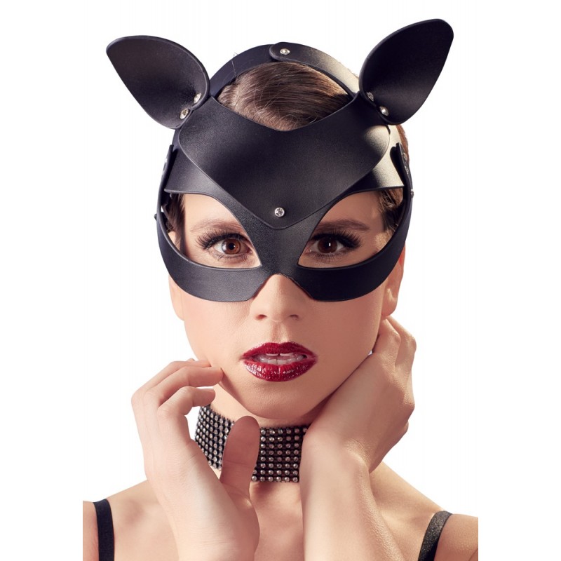 Bad Kitty - műbőr, strasszos cicamaszk - fekete (S-L) 65477 termék bemutató kép