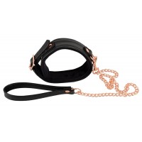 Bad Kitty - nyakörv fém pórázzal (fekete-rosegold) 50587 termék bemutató kép