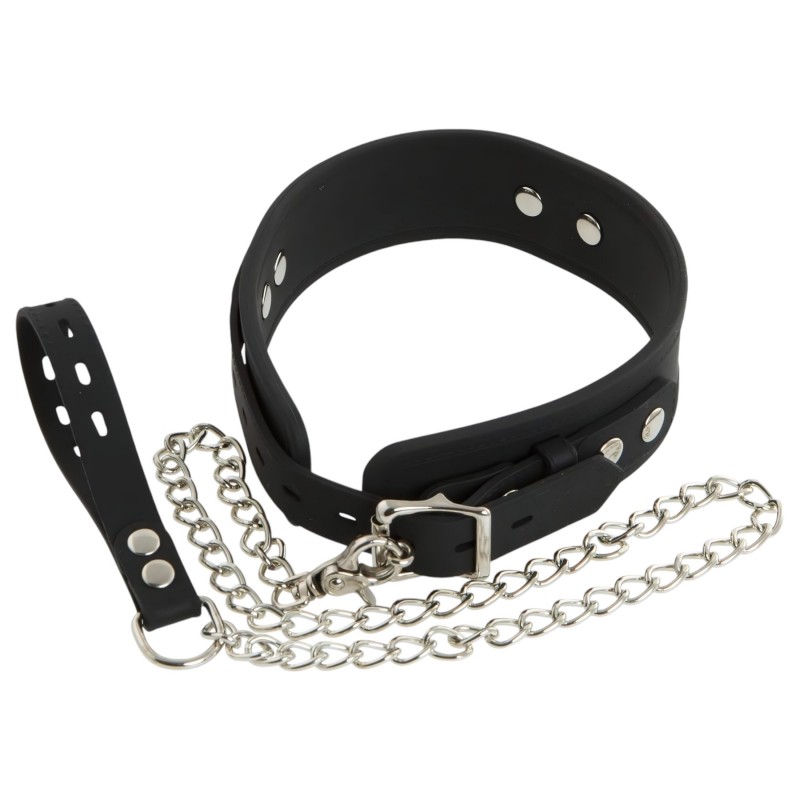 Bad Kitty - szilikon nyakörv és póráz (fekete) 109392 termék bemutató kép