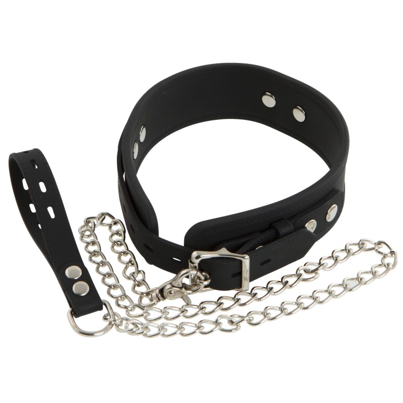 Bad Kitty - szilikon nyakörv és póráz (fekete) 35120 termék bemutató kép