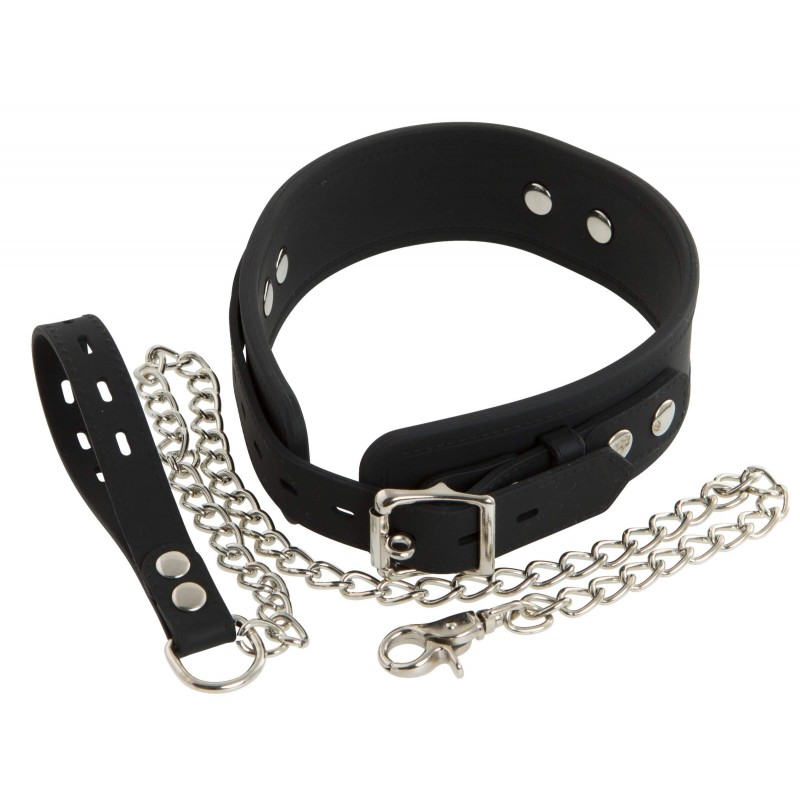 Bad Kitty - szilikon nyakörv és póráz (fekete) 35121 termék bemutató kép