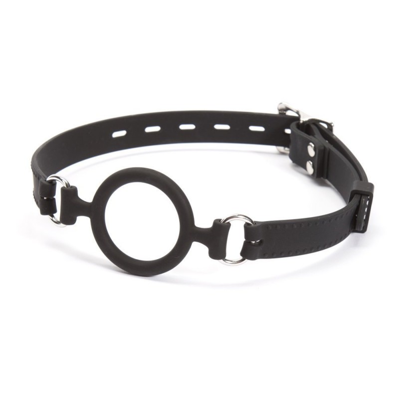Bad Kitty - szilikon karika szájpecek (fekete) 5379 termék bemutató kép