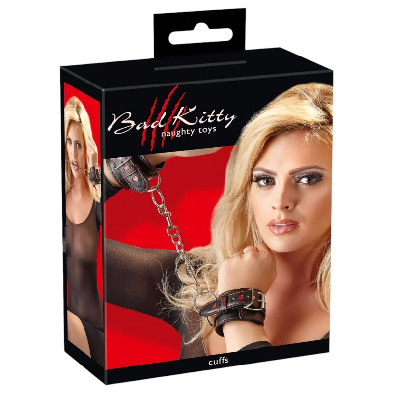 Bad Kitty - szíves bilincsek (fekete) 117188 termék bemutató kép