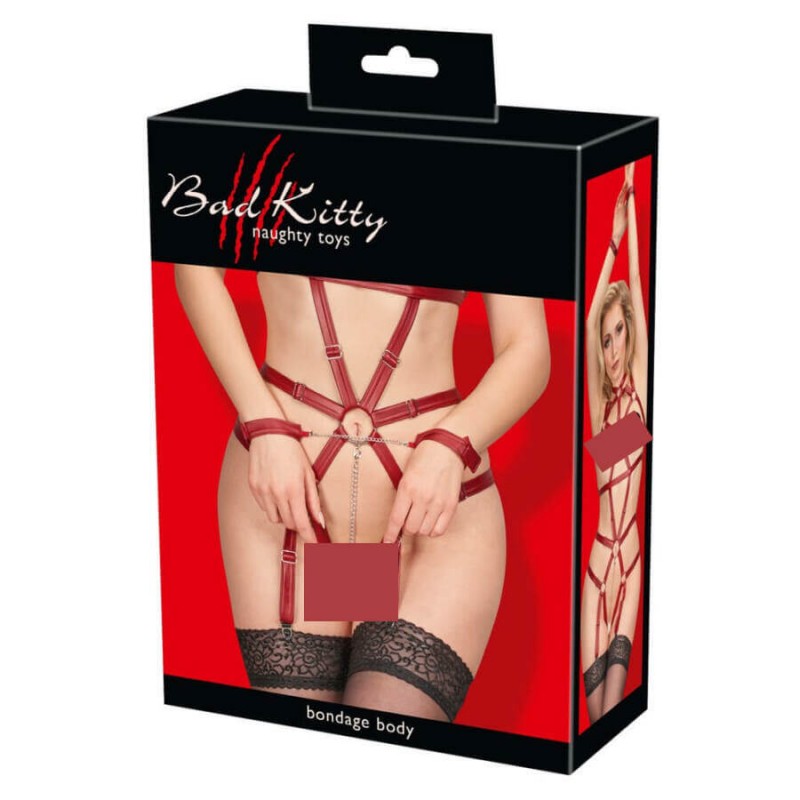 Bad Kitty - teljes alakos testhám body (piros) 71030 termék bemutató kép