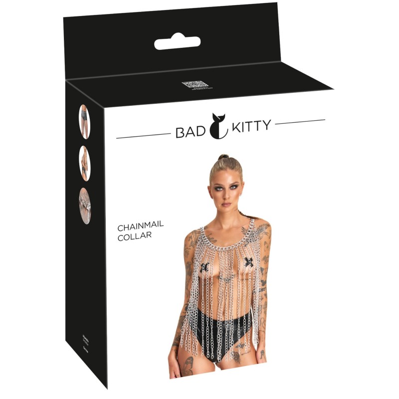 Bad Kitty - uniszex láncszem nyakörv és öv (ezüst) 168156 termék bemutató kép