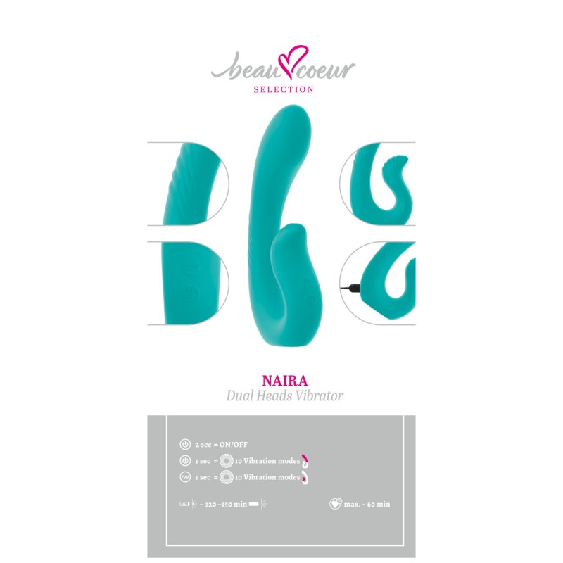 Beau Coeur Naira - G-pont és csiklóizgató vibrátor (zöld) 124284 termék bemutató kép