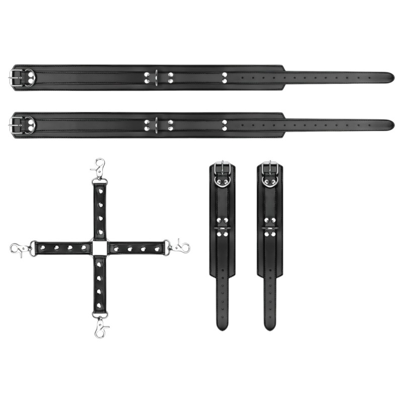 Bedroom Fantasies - csukló- és comb bilincs (fekete) 115956 termék bemutató kép