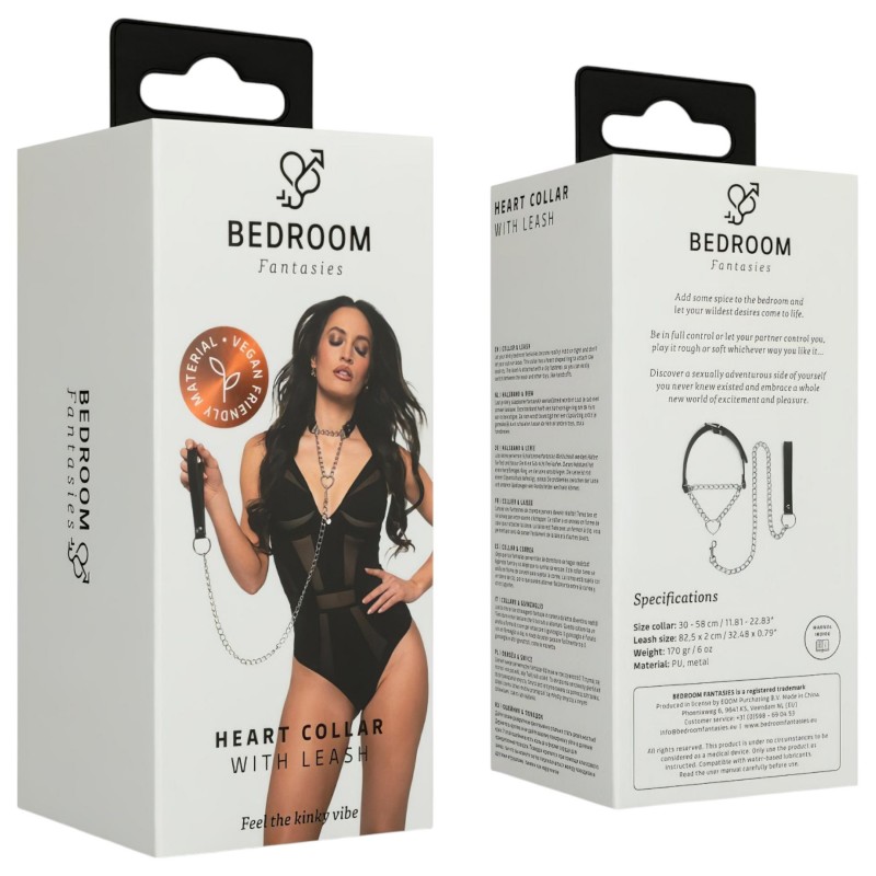 Bedroom Fantasies - nyakörv pórázzal (fekete) 115959 termék bemutató kép