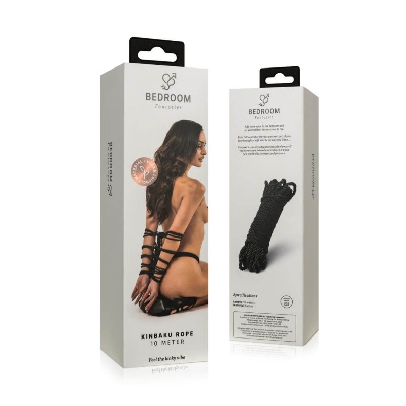 Bedroom Fantasies - Shibari (Kinbaku) kötél - 10 m (fekete) 92868 termék bemutató kép
