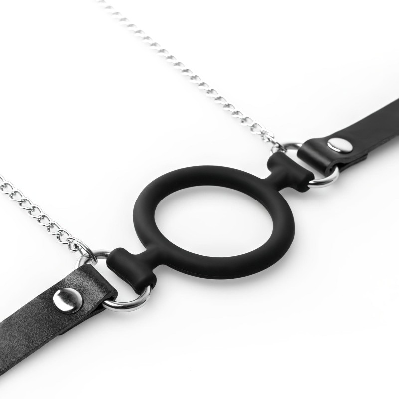 Bedroom Fantasies - szájpecek és bimbócsipesz (ezüst-fekete) 109973 termék bemutató kép