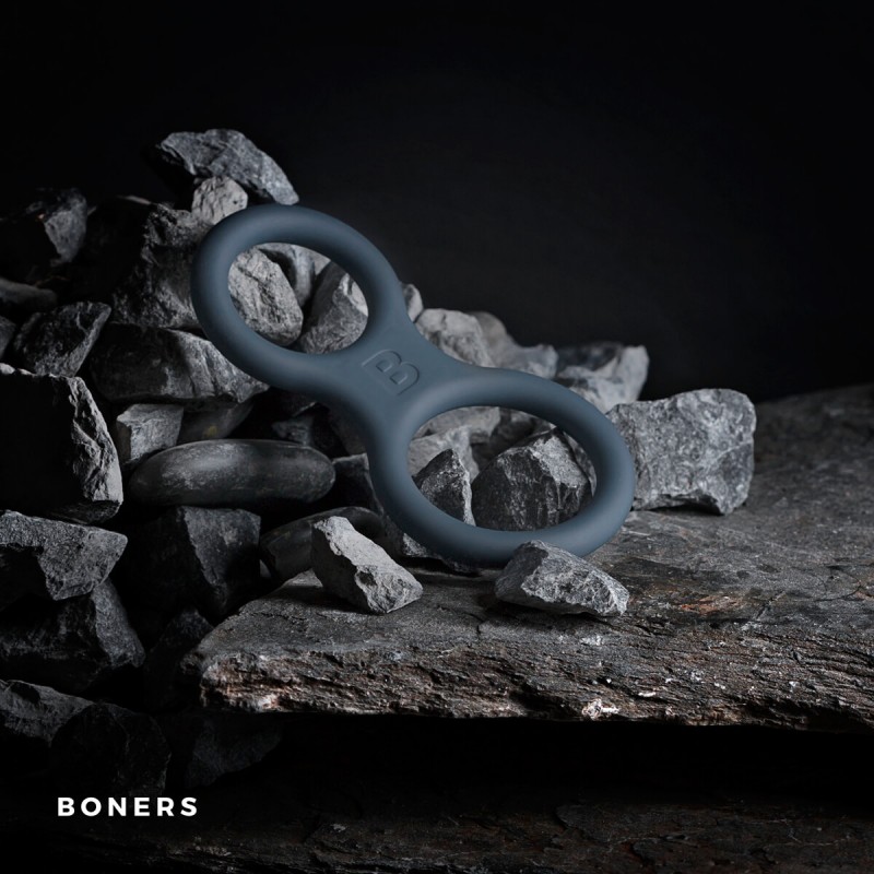 Boners Classic - pénisz- és heregyűrű egyben (szürke) 43602 termék bemutató kép