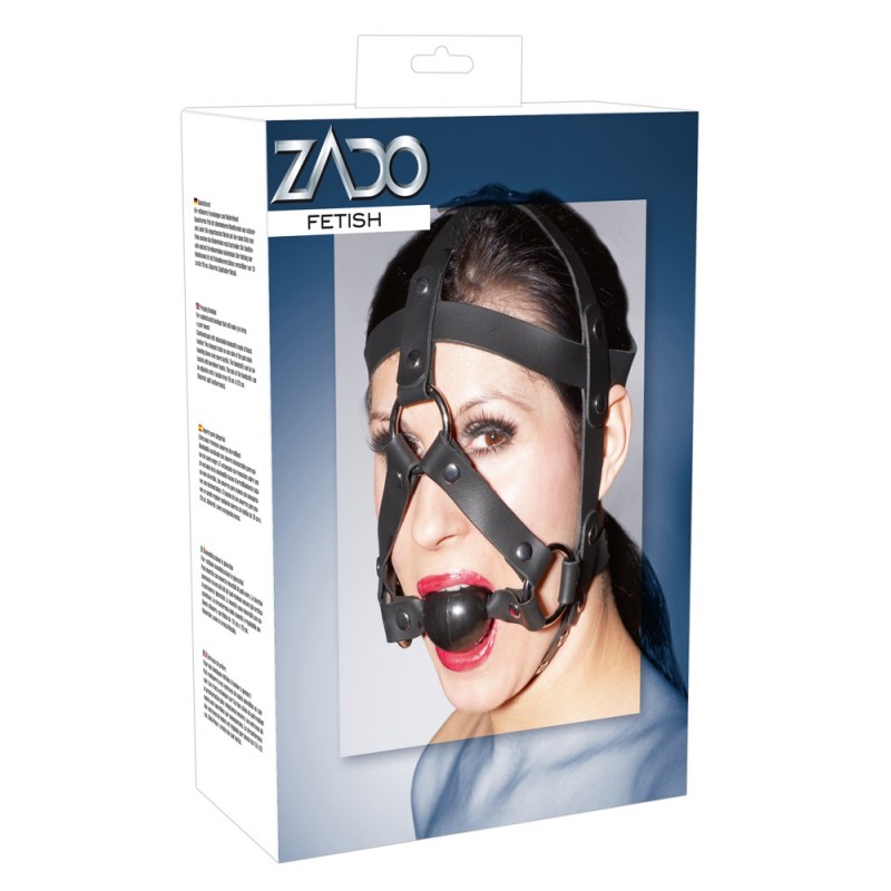 ZADO - bőr szerszám - szájpecekkel (fekete) 22484 termék bemutató kép