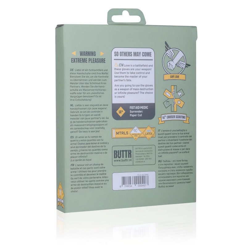 BUTTR Gauntlets - latex fisting, ökölszex kesztyű (fekete) 118287 termék bemutató kép