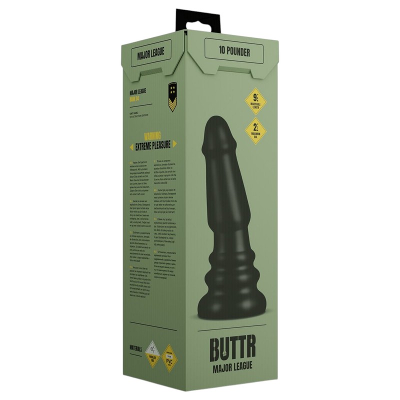 BUTTR Tactical II - óriás anál plug (fekete) - 26 cm 153988 termék bemutató kép