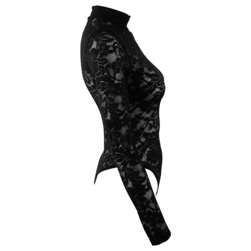 Cottelli - hosszú ujjú csipke body (fekete) - S 148311 termék bemutató kép