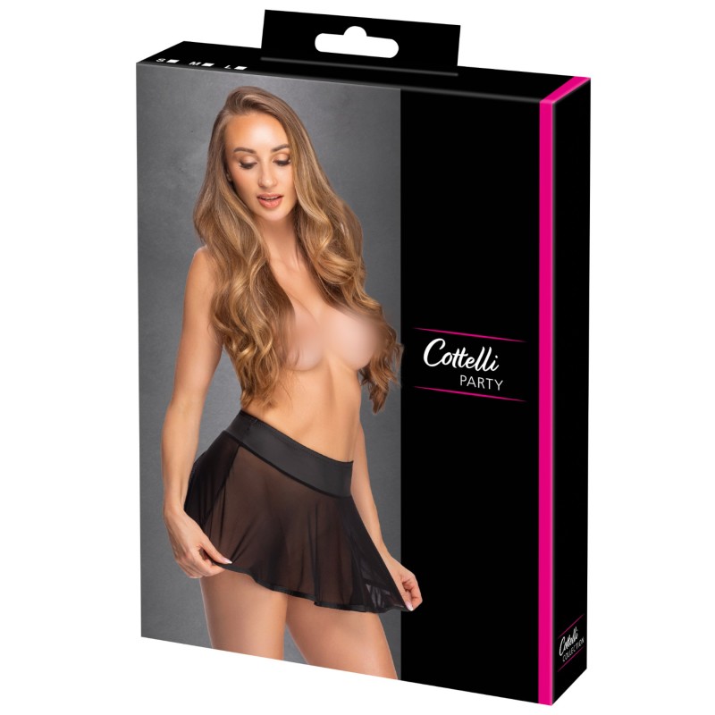 Cottelli Party - rakott miniszoknya, szexi ruha (fekete) 165817 termék bemutató kép