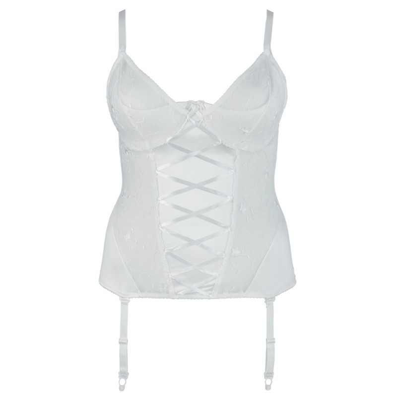 Cottelli Plus Size - hímzett, csipkés felső (fehér) 42743 termék bemutató kép