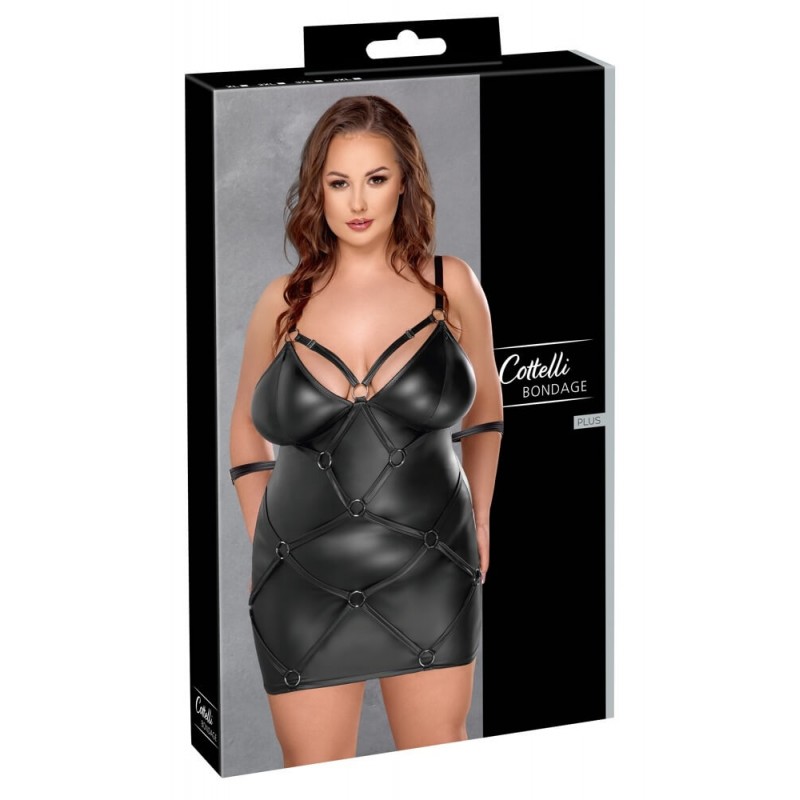 Cottelli Plus Size - ruha bilinccsel (fekete) 94326 termék bemutató kép