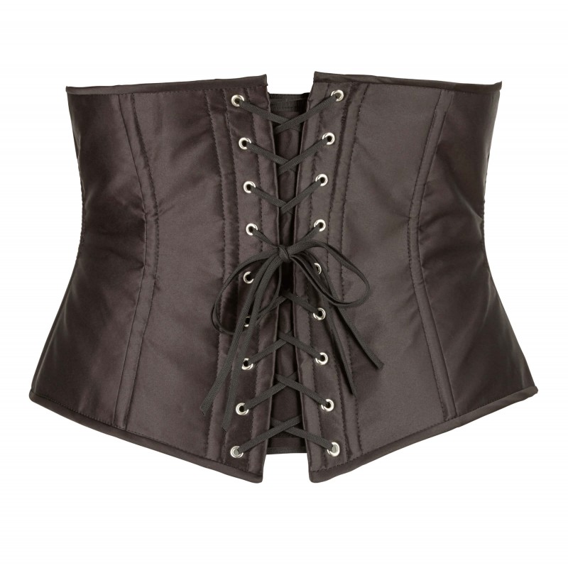 Cottelli Plus Size - szatén derékfűző (fekete) 20178 termék bemutató kép