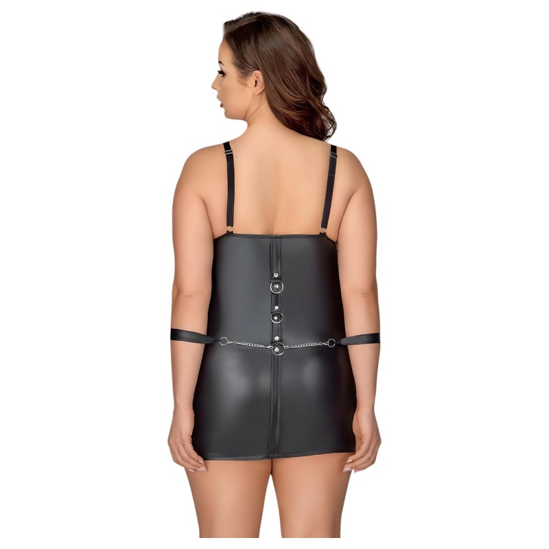 Cottelli Plus Size - szexi ruha bilinccsel (fekete) 160631 termék bemutató kép