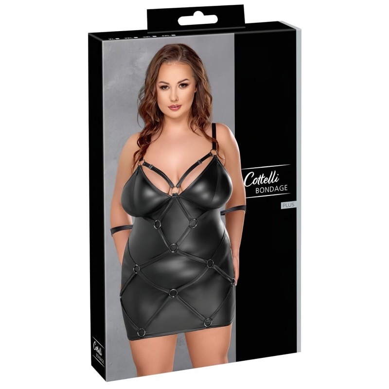 Cottelli Plus Size - szexi ruha bilinccsel (fekete) 160632 termék bemutató kép