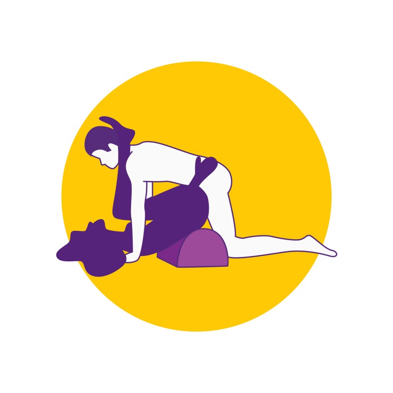 Desirel Magic Pillow - felfújható szexpárna - dildótartóval (lila) 145458 termék bemutató kép
