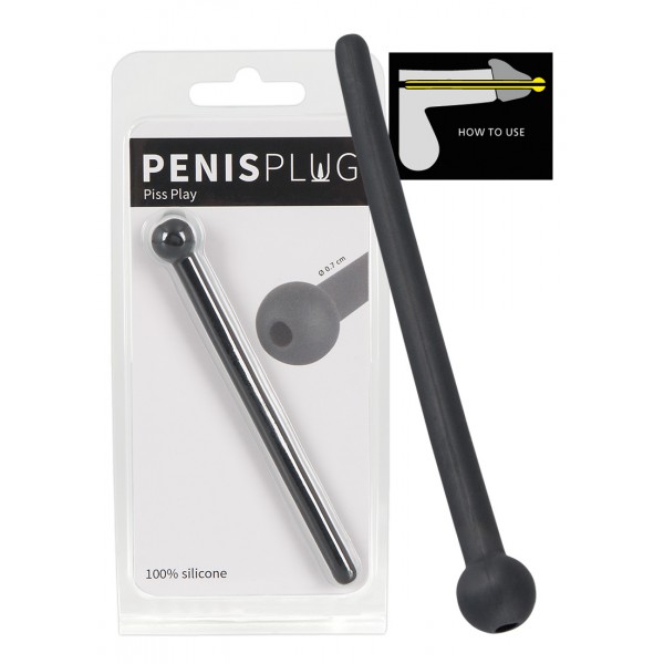 Dilator Piss Play - üreges, szilikon dilátor (fekete)