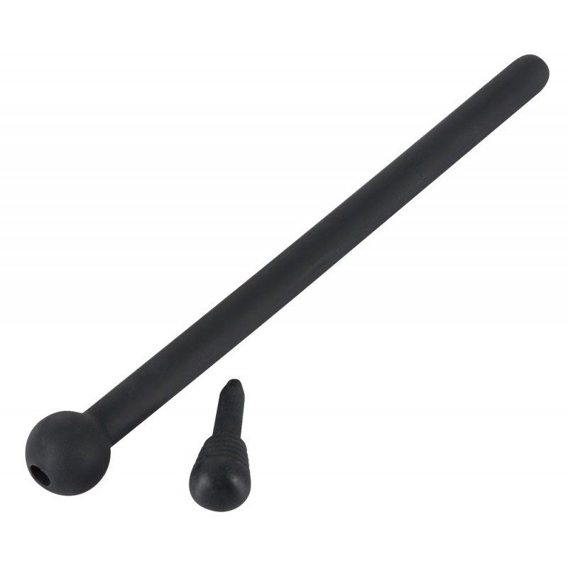 DILATOR - üreges szilikon húgycső dildó - fekete (7mm) 23104 termék bemutató kép