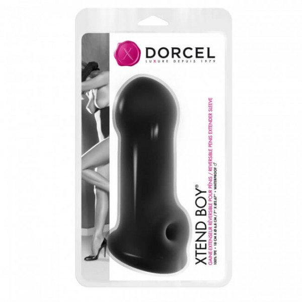 Dorcel Xtend Boy - szilikon péniszköpeny (fekete)