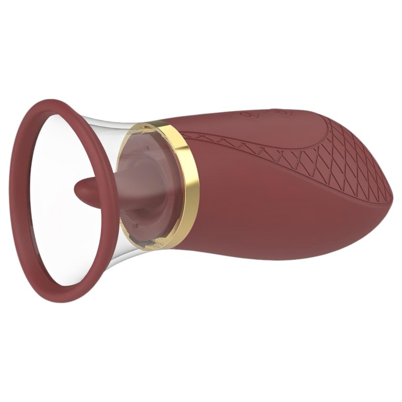 Dreamtoys Roxy - szívó-nyaló vibrátor (bordó) 122684 termék bemutató kép