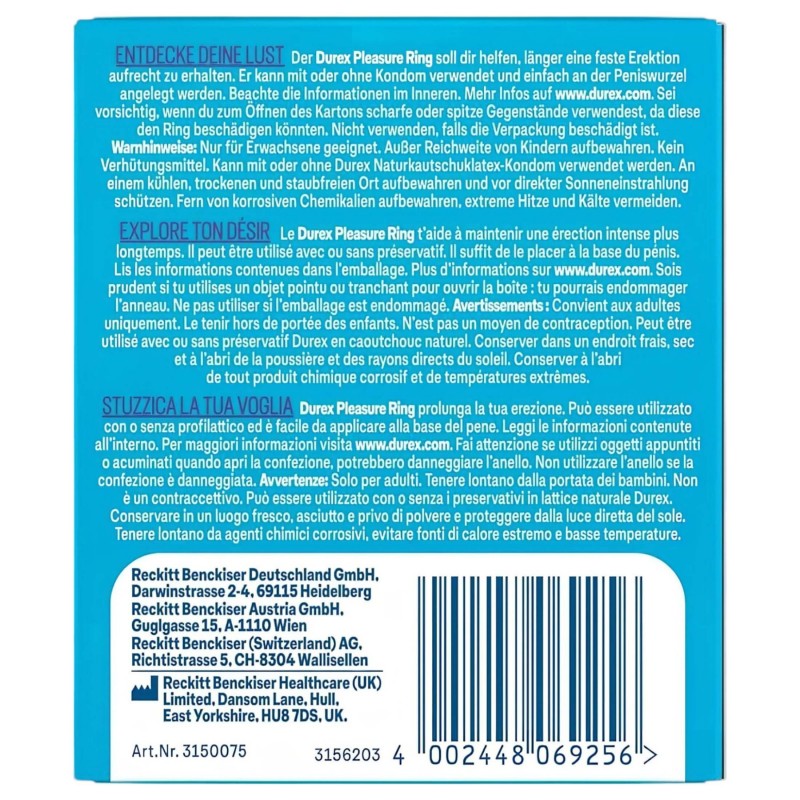 Durex Pleasure Ring - péniszgyűrű (átlátszó) 107411 termék bemutató kép