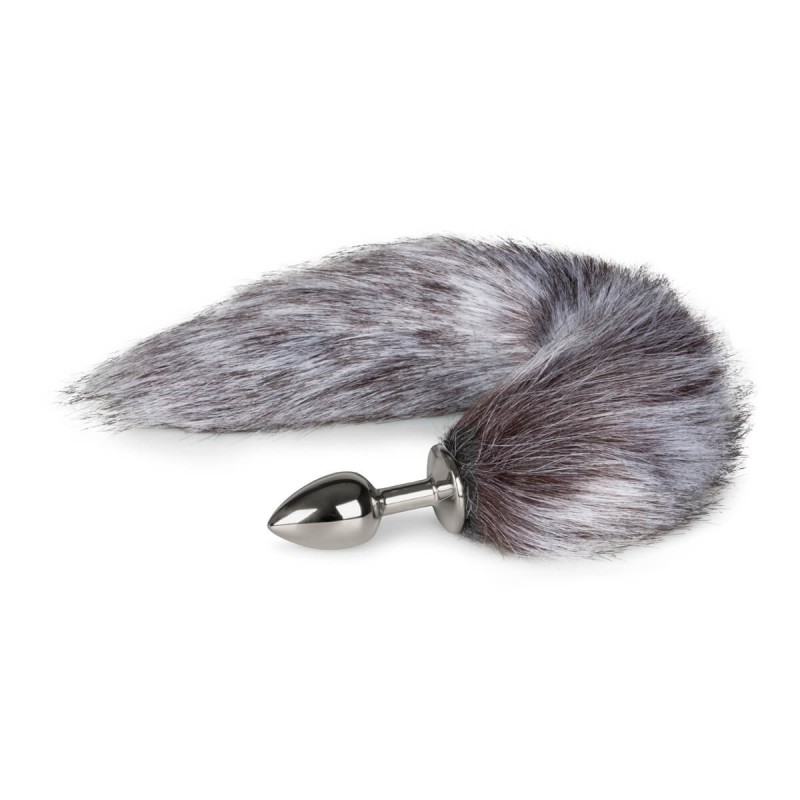 Easytoys Fox NO5 - fém anál plug rókafarokkal (ezüst-ezüst) 26442 termék bemutató kép