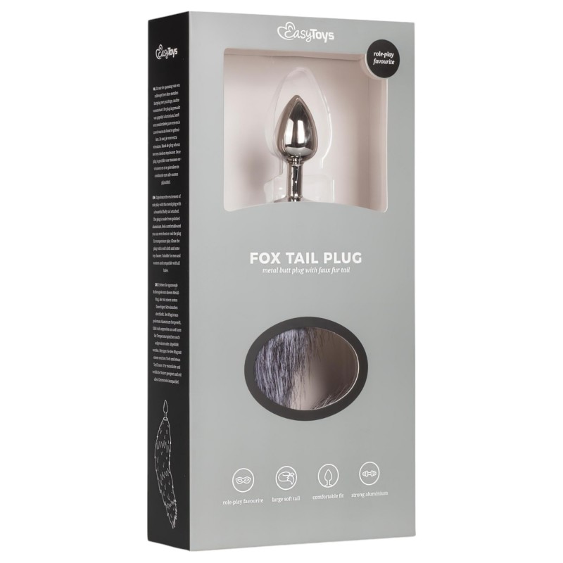 EasyToys Fox NO5 - fém anál plug rókafarokkal (ezüst) 158927 termék bemutató kép