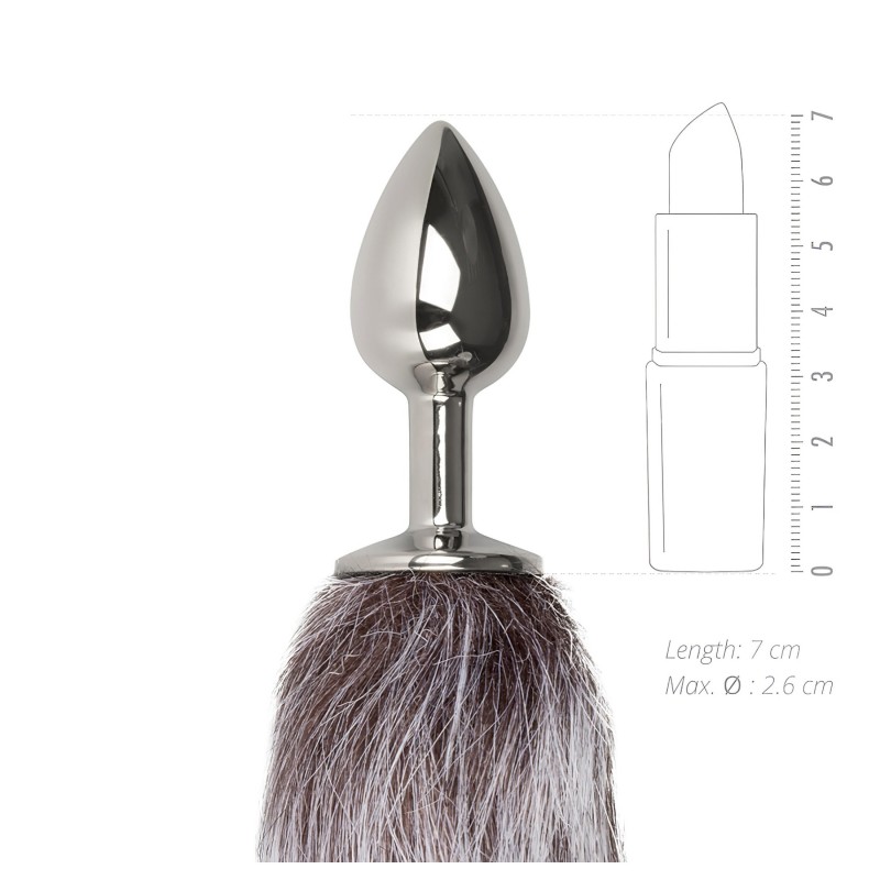 EasyToys Fox NO5 - fém anál plug rókafarokkal (ezüst) 158928 termék bemutató kép