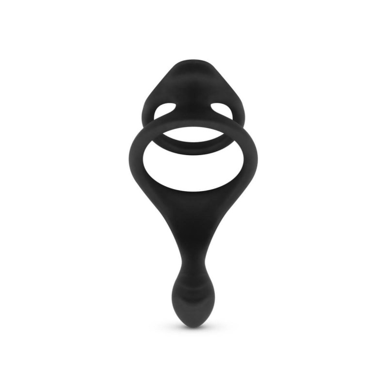 Easytoys Pleasure Ring - rugalmas pénisz- és heregyűrű (fekete) 74106 termék bemutató kép
