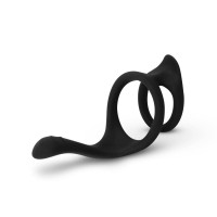 Easytoys Pleasure Ring - rugalmas pénisz- és heregyűrű (fekete) 74108 termék bemutató kép